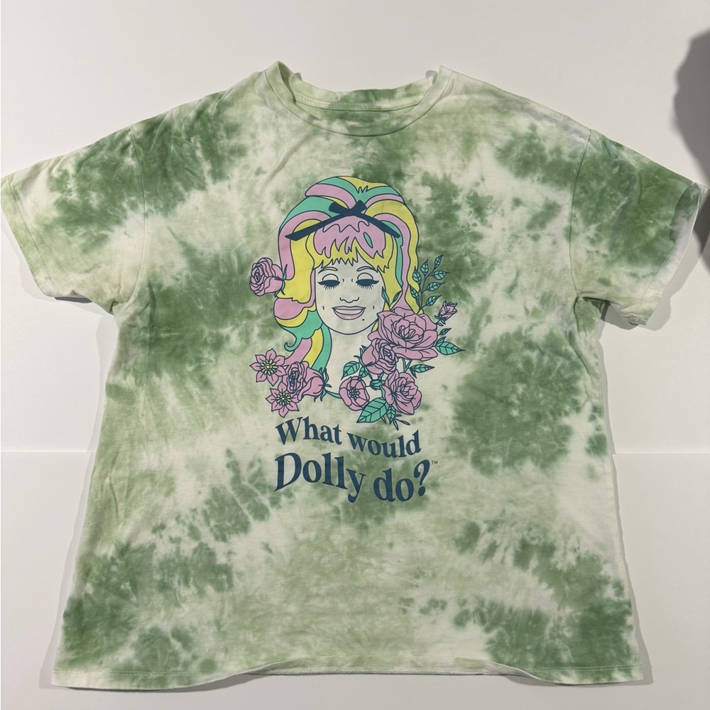 What Would Dolly Do? Tie-Dye Short Sleeve Tee - Green